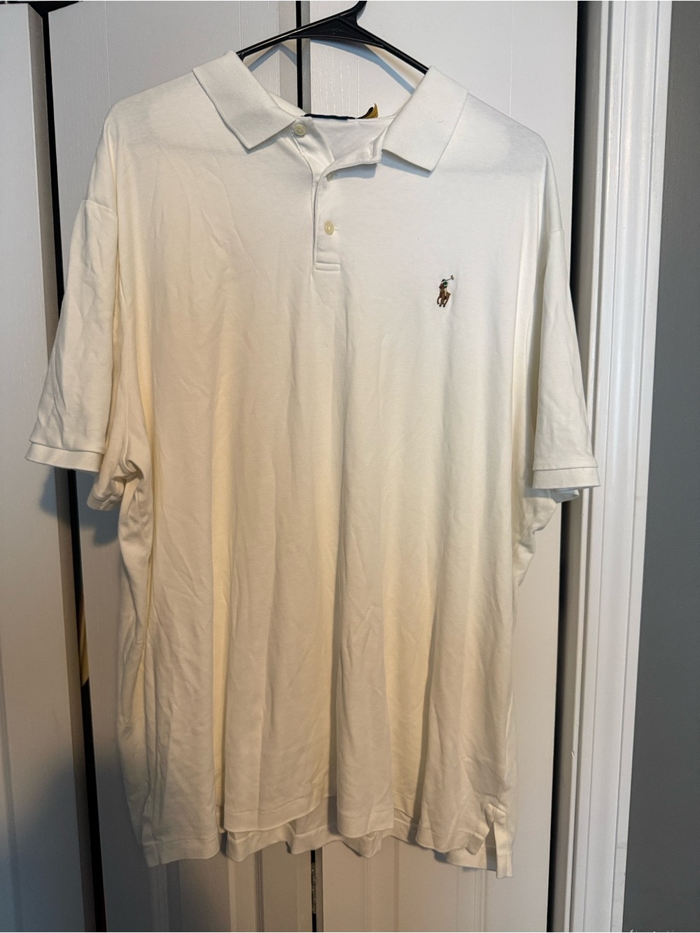 Polo by Ralph Lauren Cream Short Sleeve Polo with Embroidered Pony